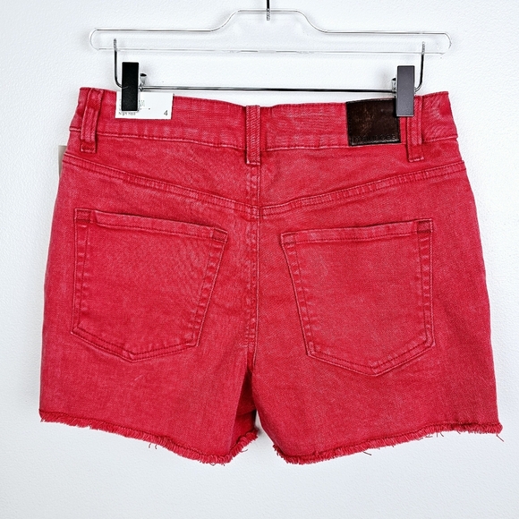 Maurices High Rise Red Button Fly Fray 3.5in Shorts NWT - Picture 3 of 12